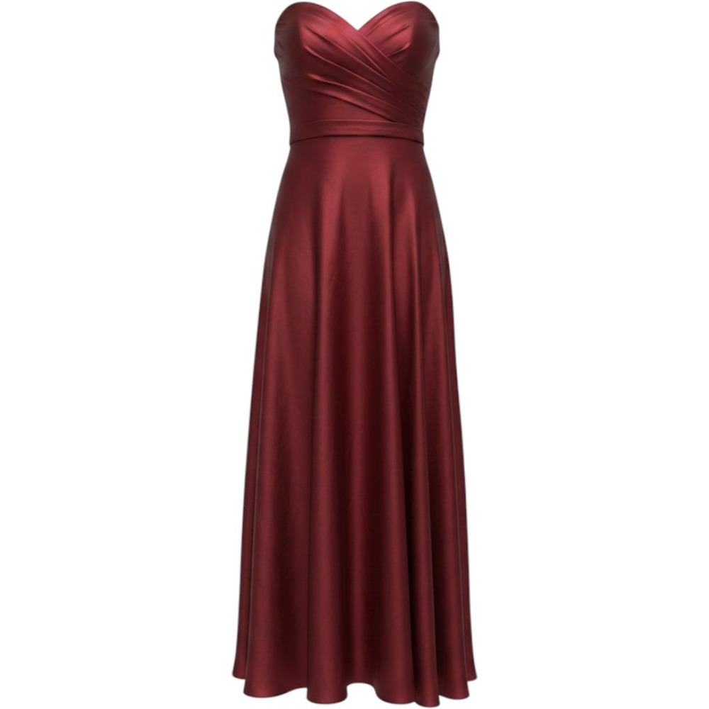 B. Darlin Burgundy Strapless Lace Up Back Formal Gown Dress Y50V228 Size 9/10